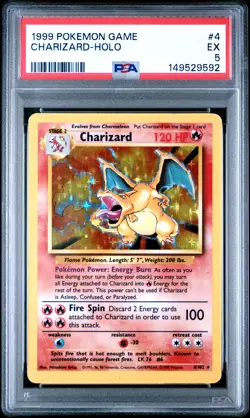 1999 POKEMON GAME #4 CHARIZARD-HOLO PSA 5 - Image 1