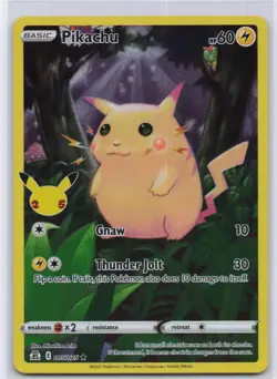 Pikachu 005/025 Holo Rare Celebrations Pokemon Lightly Played - Image 1