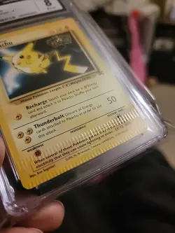 Triple Crimped Pokemon TCG Pikachu Wizards Black Star Promos 4 Regular Promo - Image 3