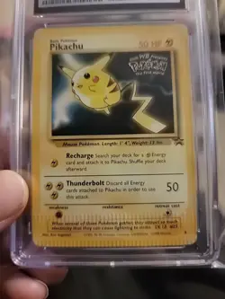 Triple Crimped Pokemon TCG Pikachu Wizards Black Star Promos 4 Regular Promo - Image 5