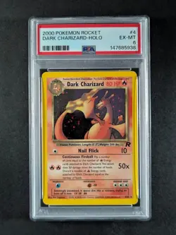 2000 Pokemon Team Rocket DARK CHARIZARD Holo Rare Foil 4/82 English PSA 6 - Image 1