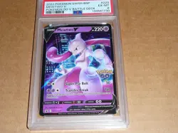 2022 Pokemon SWORD SHIELD BSP MEWTWO V GO BATTLE DECK #223 PSA 6 - Image 1