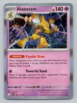 Holo Alakazam 056/132 Rare Mega Evolution Pokemon - Image 1