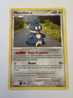 Pokemon TCG Munchlax 33/130 Diamond and Pearl 2007 LP - Image 1