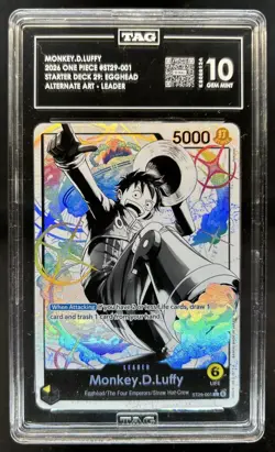 2026 One Piece Monkey D. Luffy Starter Egghead Alternate Art #ST29-001 TAG 10 - Image 1