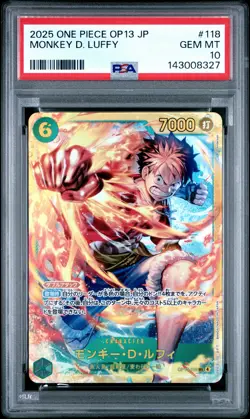 2025 ONE PIECE JPN OP13-CARRYING ON HIS WILL #118 MONKEY D. LUFFY PSA 10 - Image 1