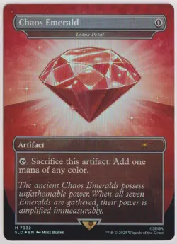 MTG Red Chaos Emerald (Lotus Petal) Rainbow Foil Sonic Secret Lair - Image 1
