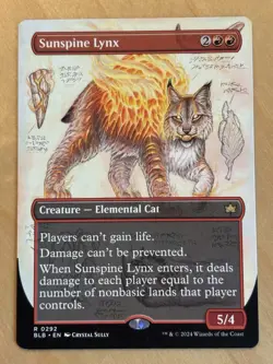 Magic the Gathering MTG Sunspine Lynx Borderless Bloomburrow NM - Image 1