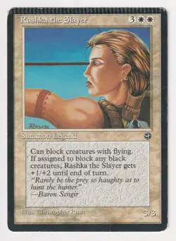 Crimped Rashka the Slayer HP Homelands 1995 MTG Magic Factory Error Misprint EDH - Image 1