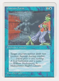 Miscut Gaseous Form MP 4th Edition 1995 WOTC MTG Magic Factory Error Misprint! - Image 1