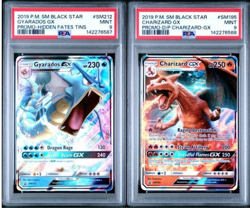PSA 9 GYARADOS GX SM212 CHARIZARD GX SM195 BLACK STAR PROMOS SUN & MOON POKEMON - Image 1
