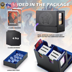 MTG Commander Deck Box with Dual Display Windows & Large Dice Tray PU Leather - Image 5
