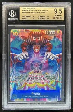 2024 One Piece Emperors in the New World Buggy Rare Alt Art #OP09-051 BGS 9.5 - Image 1