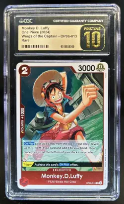2024 One Piece Wings of The Captain Monkey.D.Luffy Rare PRISTINE OP06-013 CGC 10 - Image 1
