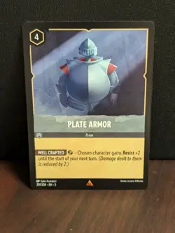 Disney Lorcana Shimmering Skies Plate Armor 201/204 NM Rare Non Foil - Image 1