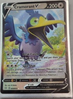 Cramorant V 054/072 Holo Shining Fates Pokemon Card - Image 1