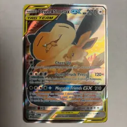 Eevee & Snorlax GX SM169 Full Art Promo – Near Mint – Authentic Pokemon Card - Image 1