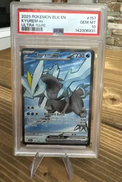Pokemon Black Bolt Kyurem EX Full Art Rare Card 157/086 PSA 10 - Image 1