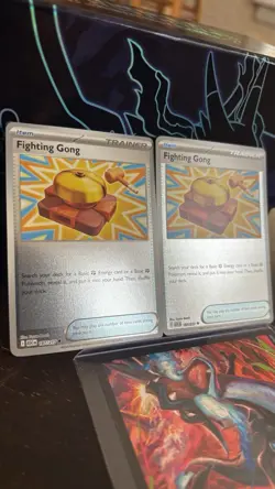 Pokemon TCG (2 Card Lot) Trainer Item Foil - Fighting Gong 187/217 Reverse Holo - Image 1