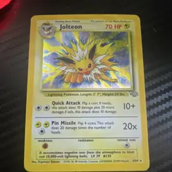 Pokemon Jolteon Jungle Holo Rare 4/64 70 HP 1999 Unlimited Wizards English Card - Image 1
