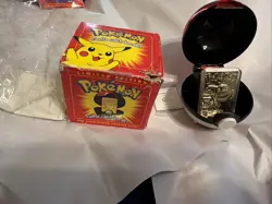 1999 Burger King Pokemon Pikachu 23K Gold-Plated Trading Card With Pokeball - Image 2