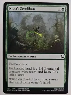 MTG Magic The Gathering Card Nissa's ZendikonEnchantment Aura Green ZNR - Image 1