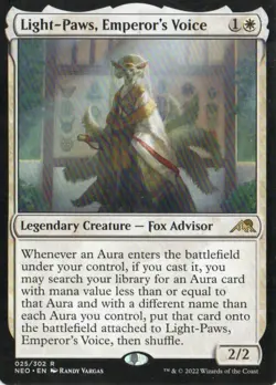 MTG KAMIGAWA NEON DYNASTY LIGHT-PAWS, MEMPEROR'S VOICE RARE - Image 1