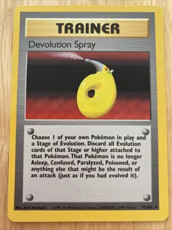 Pokemon TCG Devolution Spray Trainer Base Set 72/102 Regular Card - Image 1