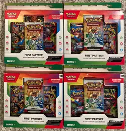 Pokemon TCG First Partner Illustration Collection Series 1 New Sealed lot of 4 - Image 1