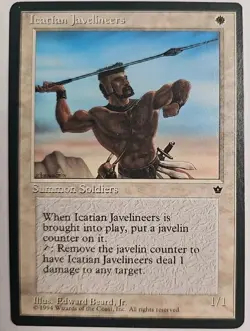 MTG Magic The Gathering Card Icarian Javelineers Summon Soldiers White Fallen Em - Image 1