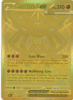 POKEMON PERFECT ORDER 124/088 GOLD HYPER RARE MEGA ZYGARDE EX - Image 2