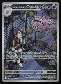 Team Rocket's Weezing 199/182 Illustration Rare Destined Rivals Pokemon NM - Image 1