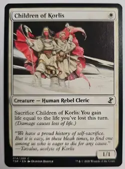 MTG Magic The Gathering Card Children of Korlis Creature Human Rebel Cleric - Image 1