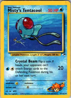 Misty's Tentacool (57) 057/132 - Gym Heroes - LP Pokemon TCG - Image 1