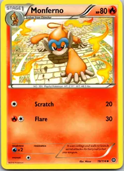 Monferno 19/114 - XY - Steam Siege - NM Pokemon TCG - Image 1