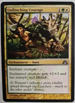 MTG Magic The Gathering Card Unflinching Courage Enchantment Aura Green White - Image 1