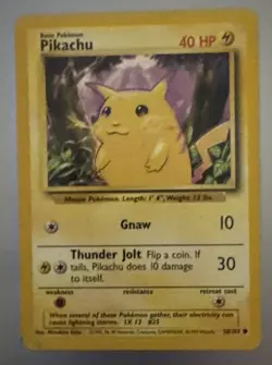 1995 Pokemon Base Set Regular Pikachu 58/102 - Image 1