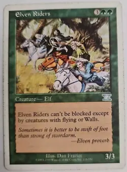 MTG Magic The Gathering Card Elven Riders Creature Elf Green VI Sixth Edition - Image 1