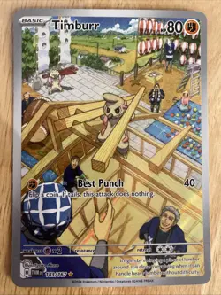 Timburr 183/167 Twilight Masquerade Pokemon Illustration Rare Full Art Holo - Image 1