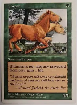 MTG Magic The Gathering Card Tarpan Summon Tarpan Green 1997 - Image 1
