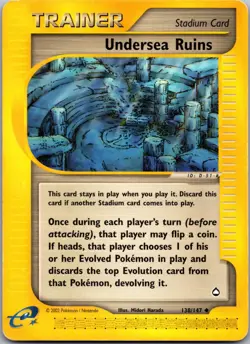 Undersea Ruins 138/147 - Aquapolis - NM Pokemon TCG - Image 1