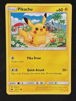 Pokemon - Pikachu 30/111 - Crimson Invasion Non Holo - MP - Image 1
