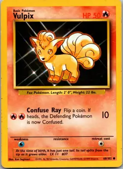 Vulpix 068/102 - Base Set - LP Pokemon TCG - Image 1