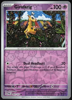 Girafarig 083/167 Common Twilight Masquerade Pokemon Reverse Holo Near Mint - Image 1