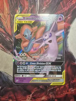 Espeon & Deoxys GX Ultra Rare Pokemon SM - Unified Minds 72/236 LP - Image 1