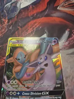 Espeon & Deoxys GX Ultra Rare Pokemon SM - Unified Minds 72/236 LP - Image 2