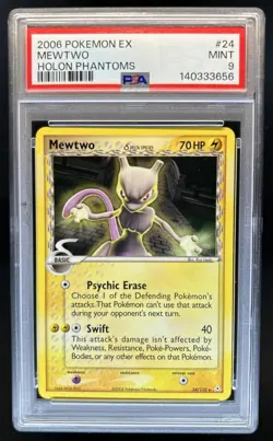 2006 Pokemon EX Holon Phantoms Mewtwo Delta Species #24/110 PSA 9 - Image 1