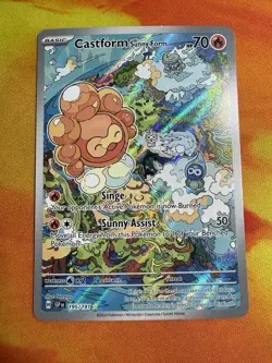 Pokemon Castform Sunny Form Illustration Rare 195/191 - Image 1
