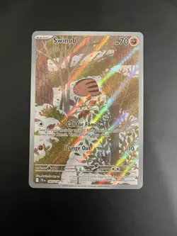 Pokemon Swinub 165/159 Sv09: Journey Together Illustration Rare Full Art Holo - Image 1