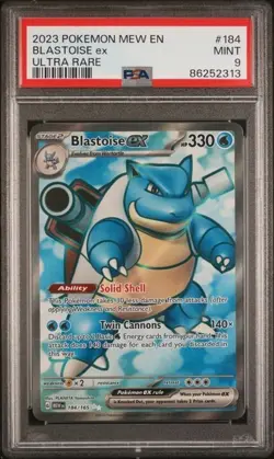 2023 POKEMON MEW EN-151 ULTRA RARE #184 BLASTOISE EX PSA 9 - Image 1